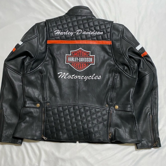 Harley-Davidson 100% Leather Miss Enthusiast H-D Triple Vent Racing-style Jacket - Picture 3 of 9